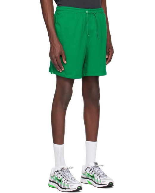 Nike Green Embroidered Shorts for men