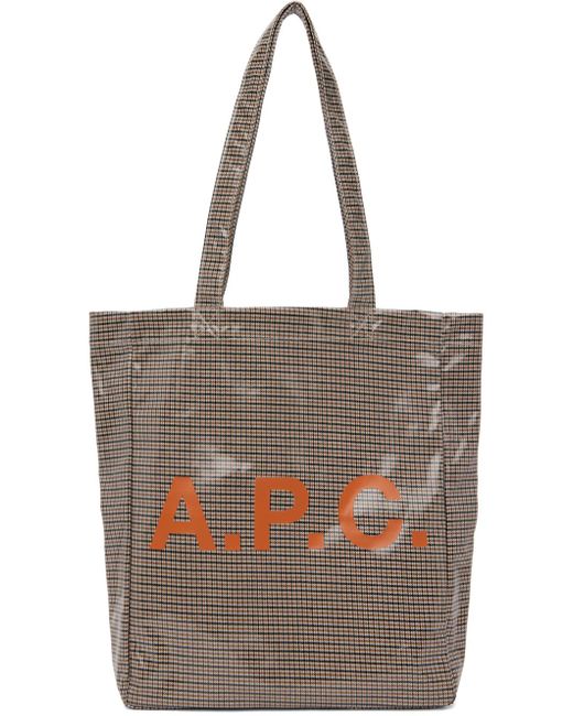 A.P.C. Brown . Beige Lou Tote for men