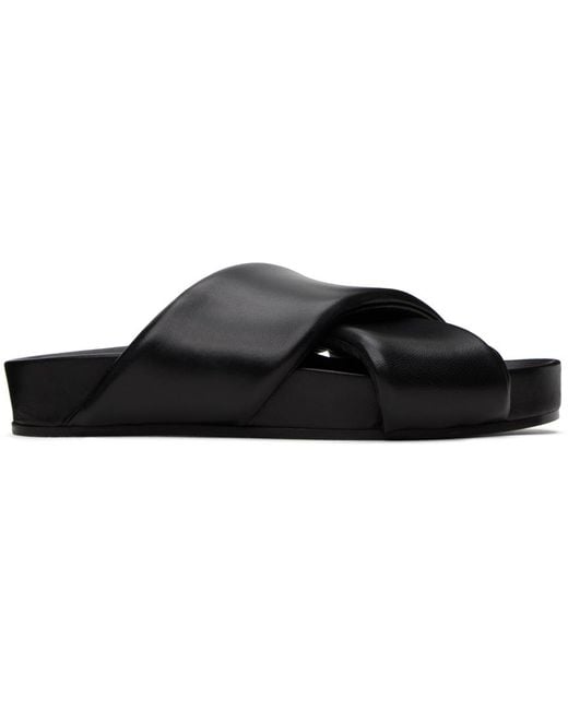 Jil Sander Black Padded Sandals for men