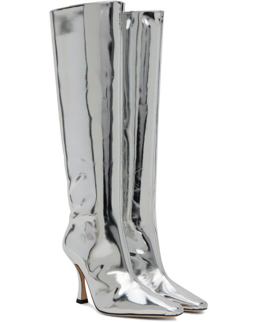 Staud White Silver Cami Boots