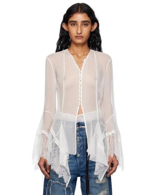 Ann Demeulemeester White Kristabel Handkerchief Blouse