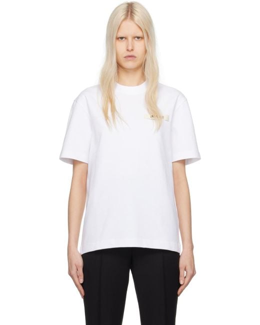Jacquemus Les Classiquesコレクション ホワイト Le T-shirt Gros Grain Tシャツ White
