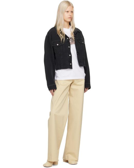 MM6 by Maison Martin Margiela Natural Yellow Five-pocket Trousers