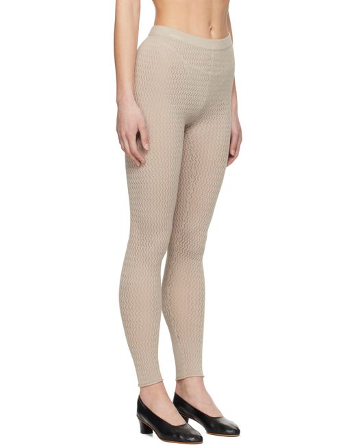 Lauren Manoogian ベージュ ストレッチ ポインテール レギンス Natural