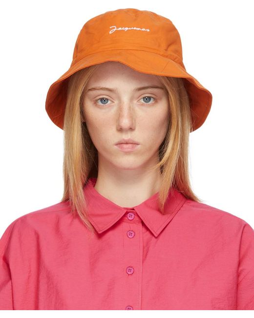 Jacquemus Cotton La Montagne 'le Bob Picchu' Bucket Hat in Orange ...