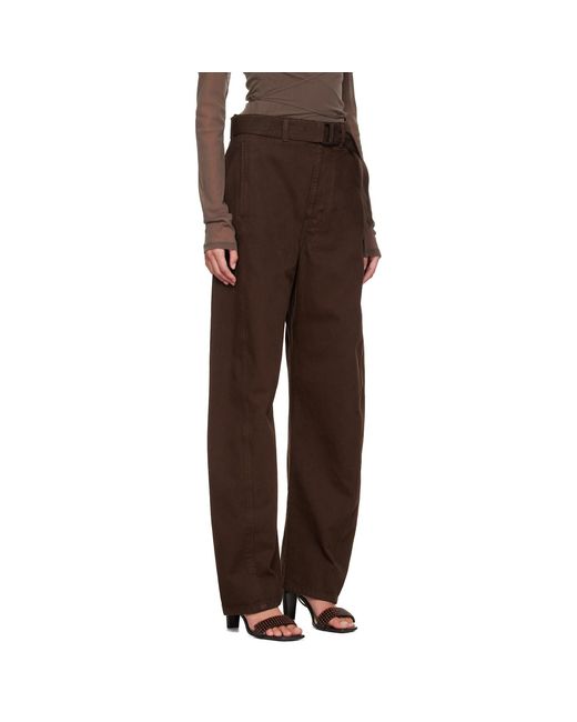 Lemaire Brown Twisted Belted Jeans