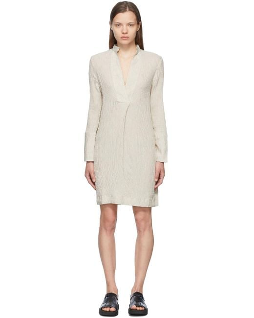 By Malene Birger Synthetic Beige Flaines Mini Dress in Natural | Lyst