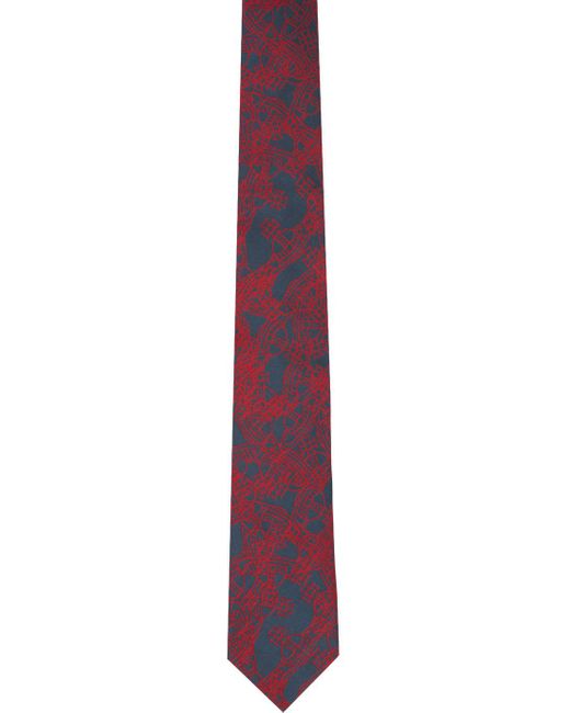Cravate bleu marine et rouge à motif à orbes Vivienne Westwood pour homme en coloris Black