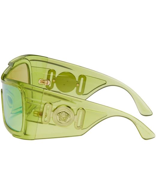 Versace Green Maxi Medusa biggie Shield Sunglasses for men