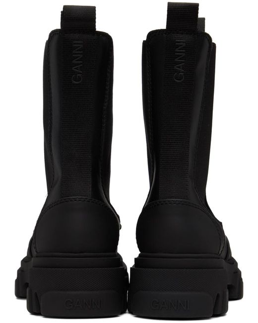 【GANNI】ブラック Stitch Cleated ハーフ チェルシーブーツ Ganni Cleated ハーフ チェルシーブーツ ブラック | Lyst
