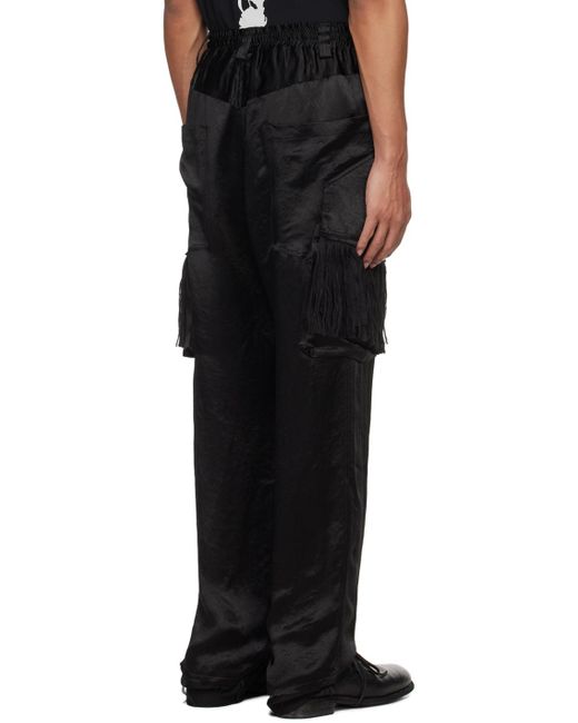 Song For The Mute Black Lined Cargo Pants for men