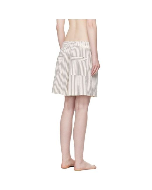 Tekla Multicolor Off- & Poplin Pyjama Shorts
