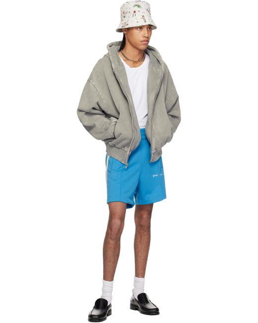 メンズ Palm Angels ブルー Classic Logo トラック ショートパンツ Blue