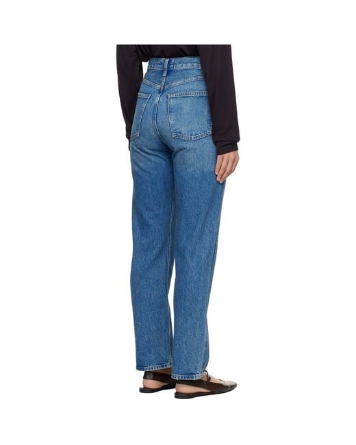 Agolde Blue 90S Pinch Waist High Rise Straight Jeans