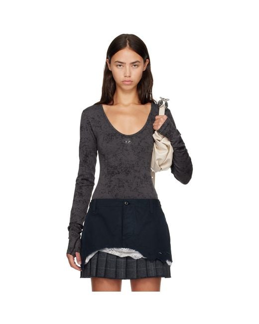 DIESEL Black Open Back Bodysuit