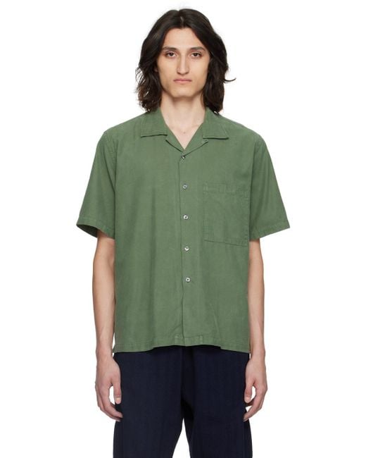 Universal Works Green Khaki Camp Ii Shirt for men