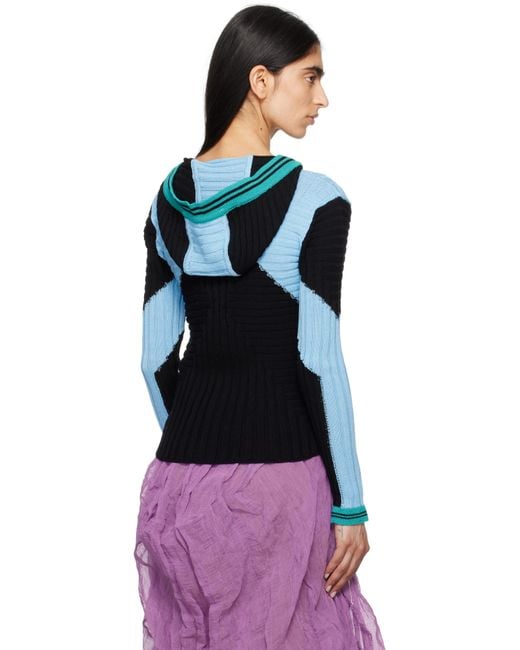 Kiko Kostadinov Black Quimby Fitted Knit Hoodie
