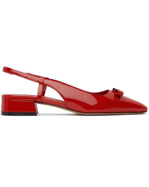 Chaussures à talon bottier marlina rouges Ferragamo en coloris Red