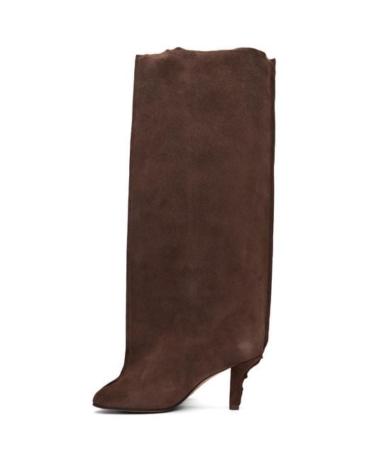 MM6 by Maison Margiela Brown Suede Anatomic Tube Tall Boots