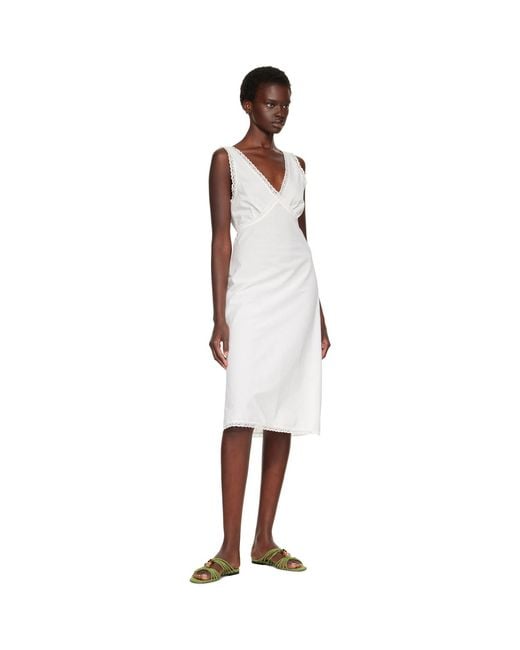 Cou Cou White 'The Iris Slip' Midi Dress