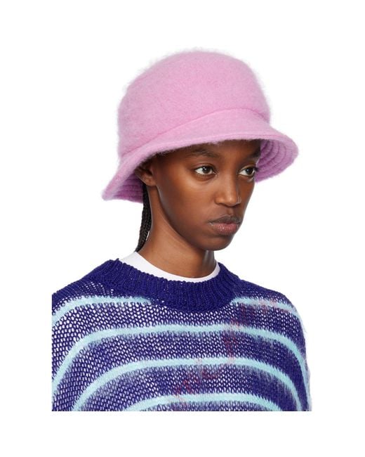 Marni Purple Ssense Exclusive Pink Furry Bucket Hat