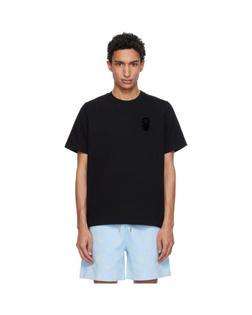 Casablanca Black Squash Logo Flock Short Sleeve T‑Shirt for men