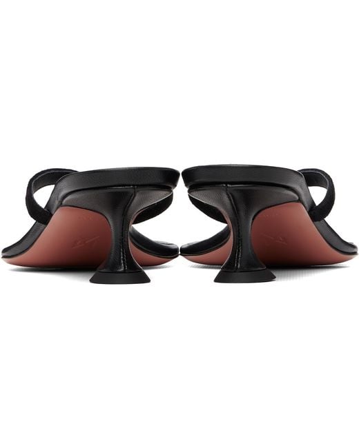 AMINA MUADDI Black Juliette Thong Heeled Sandals