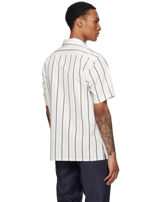 Brioni White Off- Cotton Poplin Shirt for men
