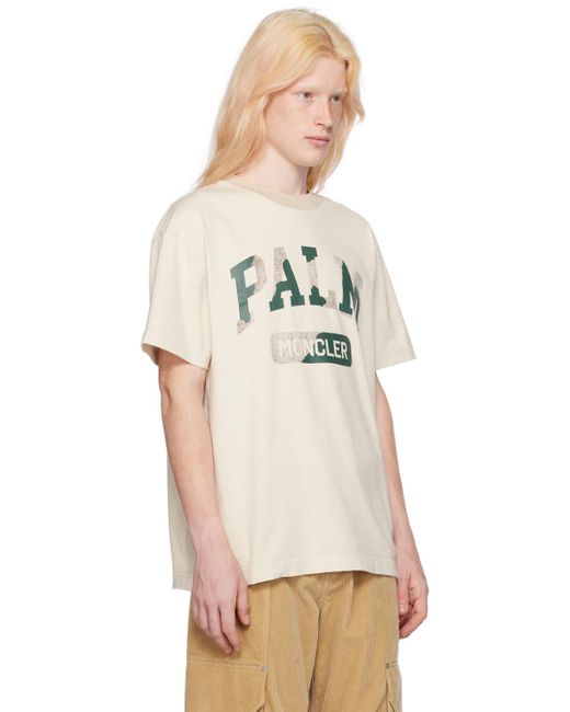 Moncler Genius Natural Moncler X Palm Angels Beige T-shirt for men