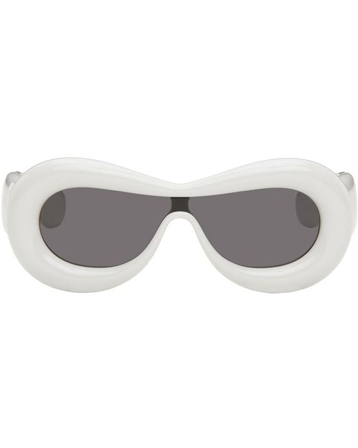 メンズ Loewe ホワイト Inflated goggle サングラス Black