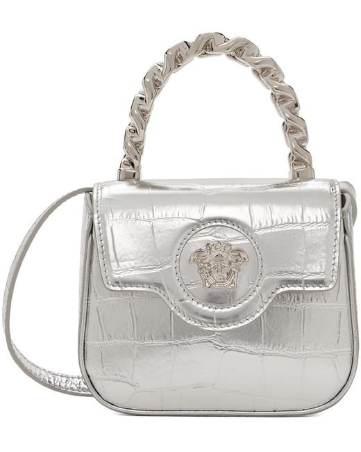 Versace Metallic Silver Mini 'la Medusa' Bag