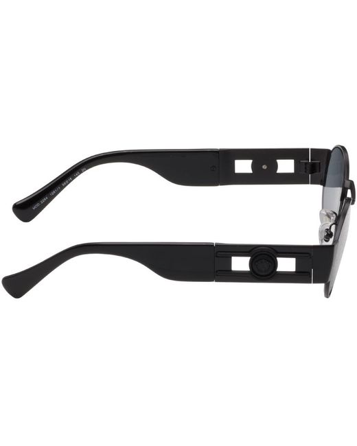 Versace Black Medusa Deco Oval Sunglasses for men