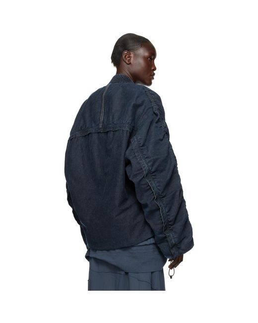 DIESEL Blue Navy D-bressy Denim Bomber Jacket