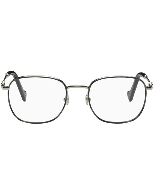 Moncler Black Silver Shiny Glasses for men