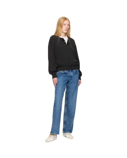Agolde Blue Low Rise Loose Jeans
