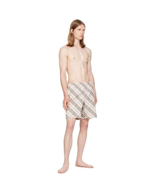 Burberry Natural Check Swim Shorts for men