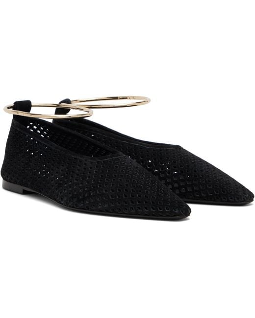 Jil Sander Black Ring Ballerina Flats