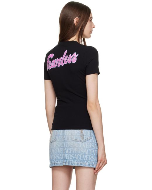 Versace Black 'fearless' T-shirt