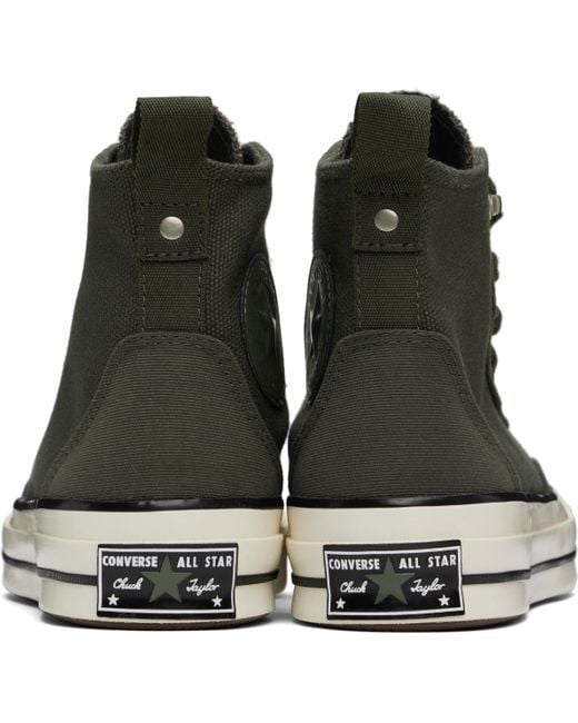 Converse Black Khaki Chuck 70 Jungle Cloth Overlay Sneakers for men