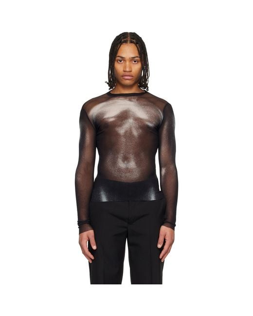 Jean Paul Gaultier Black 'The Body Dust' Top for men