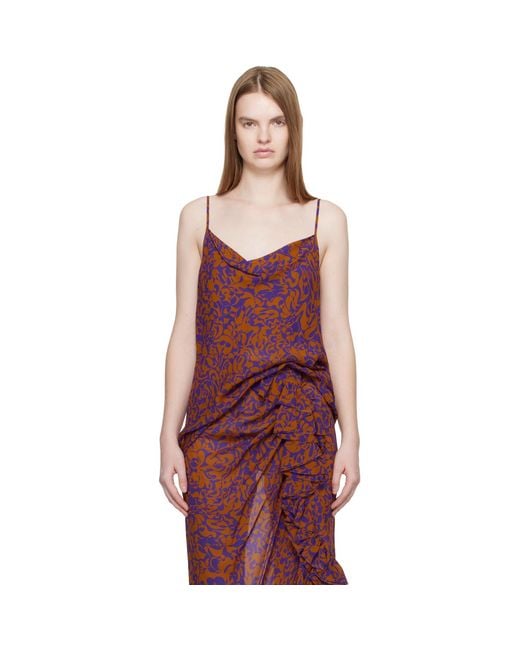 Dries Van Noten Red Pattern Camisole