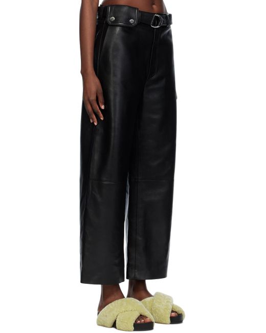 Pantalon sanna noir en cuir Nanushka en coloris Black