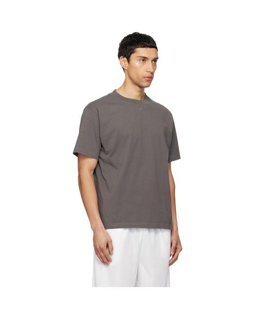 Courreges Gray Twisted Logo T-Shirt for men