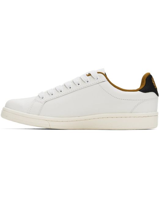 Fred Perry Black Leather Nubuck Low-Top Sneakers for men