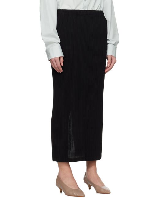Issey Miyake Black Hatching Bottoms Maxi Skirt