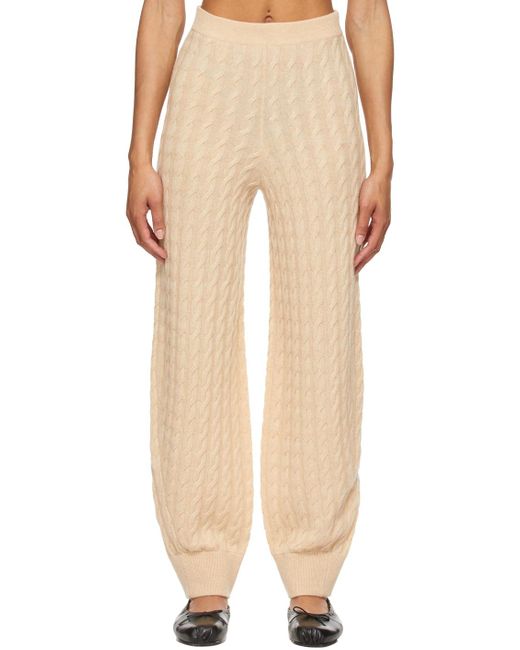 Totême Beige Cashmere Cable Knit Lounge Pants in Natural Lyst