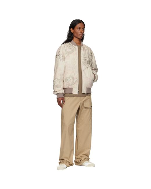Dries Van Noten Natural Off- & Floral Reversible Bomber Jacket for men