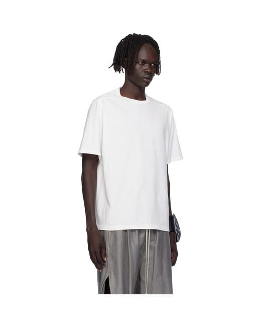 Rick Owens White Off- Concordians Brad T-Shirt for men