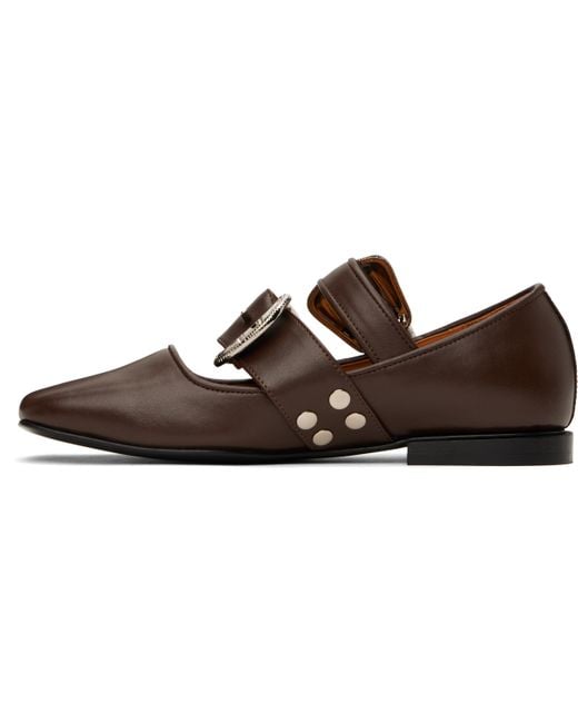 Toga Black Ssense Exclusive Metal Leather Ballerina Flats