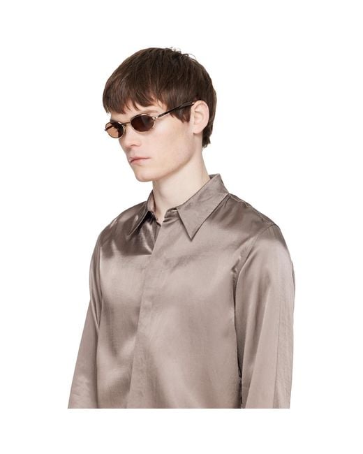 Gucci Black Oval Frame Sunglasses for men